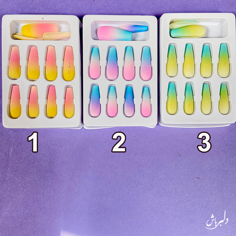 ناخن مصنوعی دورنگ ۱۲ عددی