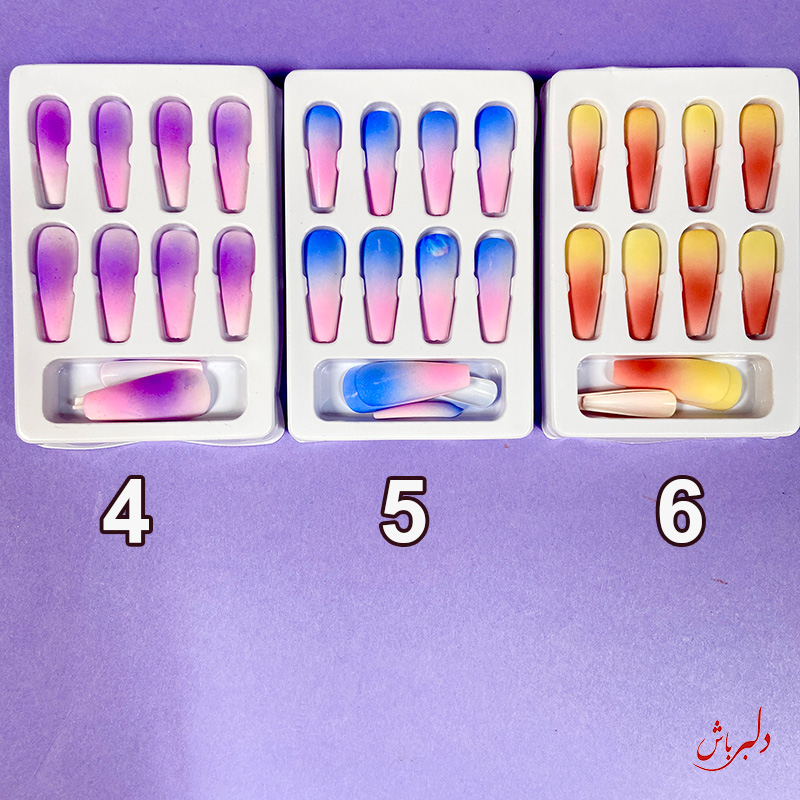 ناخن مصنوعی دورنگ ۱۲ عددی