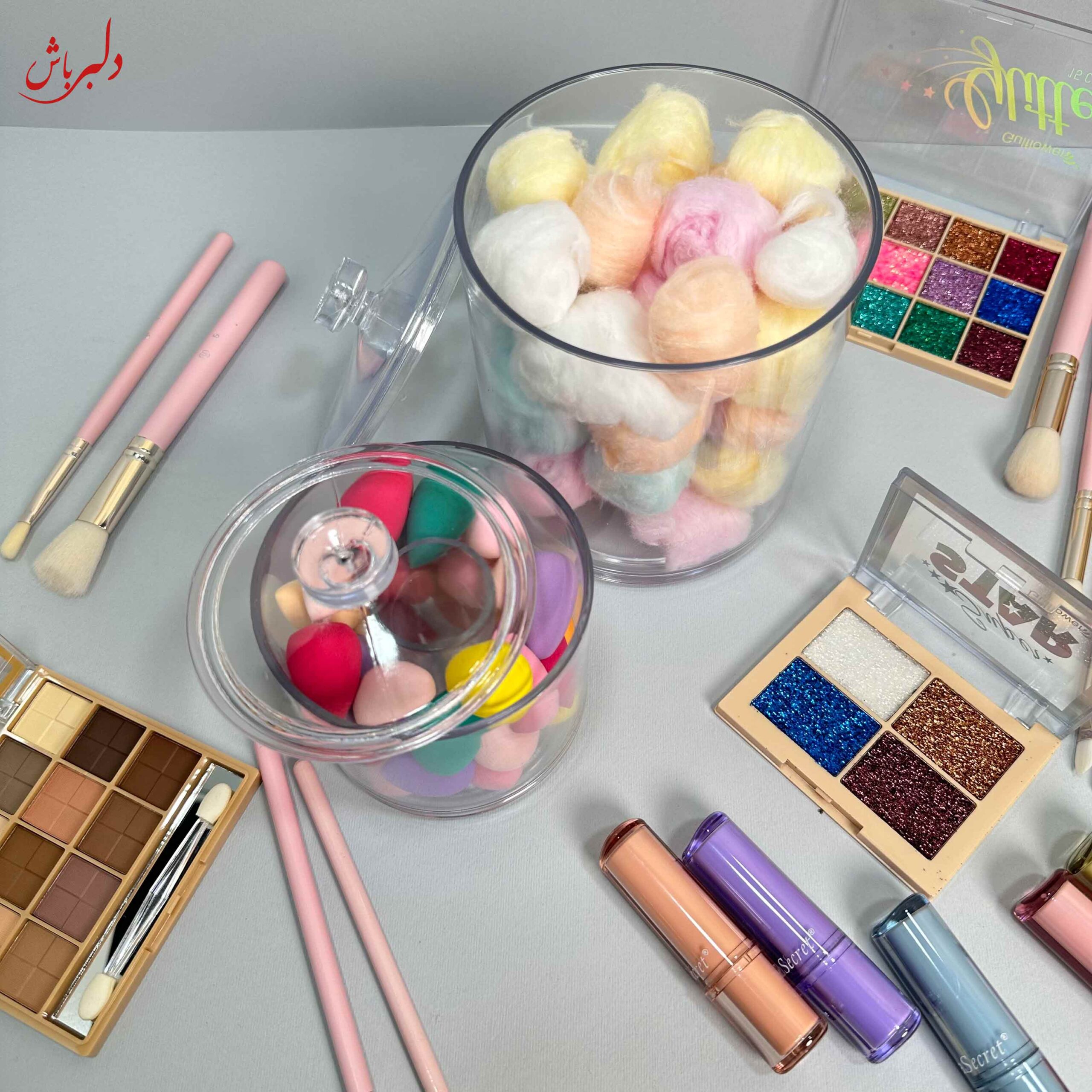 استند استوانه ای دوقلو شفاف